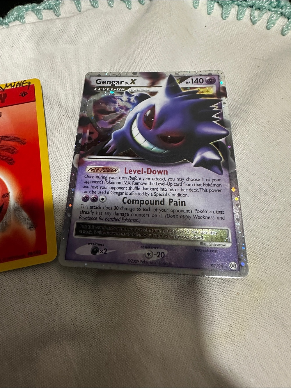Pokemon Gengar LV.X Platinum Arceus Holo Card (unofficial fanmade)